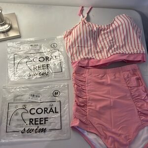 Pink high waist bikini set